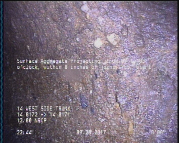 Surface Aggregate Projecting, from 09 to 03 o'clock, within 8 inches of joint: YES, Start
