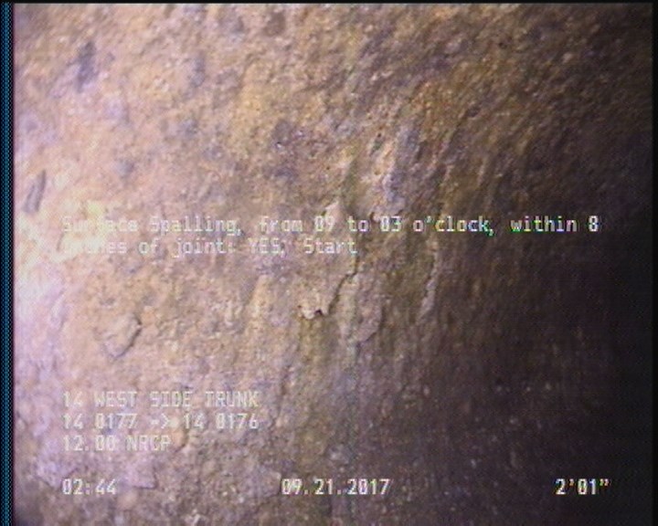 Surface Spalling, from 09 to 03 o'clock, within 8 inches of joint: YES, Start