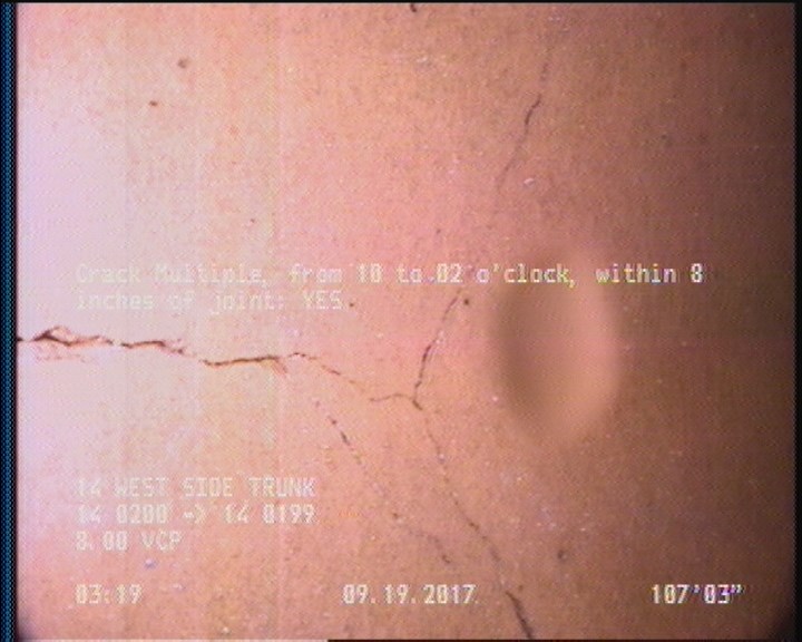 Crack Multiple, from 10 to 02 o'clock, within 8 inches of joint: YES