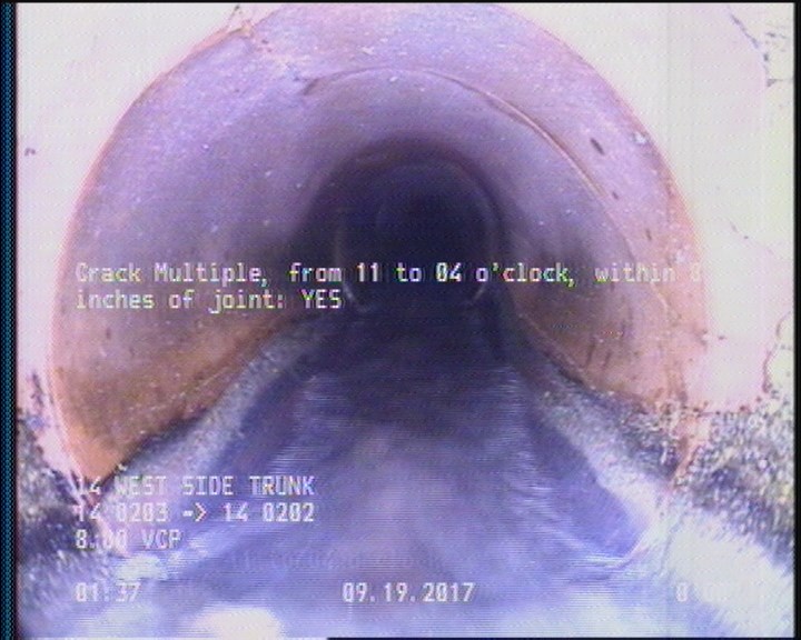 Crack Multiple, from 11 to 04 o'clock, within 8 inches of joint: YES