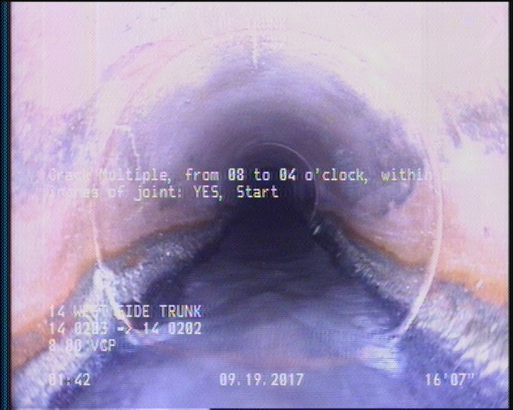 Crack Multiple, from 08 to 04 o'clock, within 8 inches of joint: YES, Start