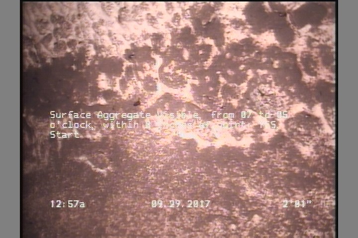 Surface Aggregate Visible, from 07 to 05 o'clock, within 8 inches of joint: YES, Start