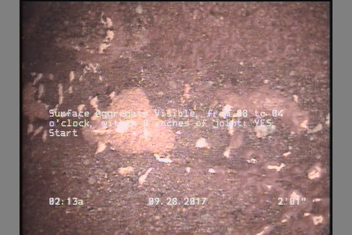 Surface Aggregate Visible, from 08 to 04 o'clock, within 8 inches of joint: YES, Start