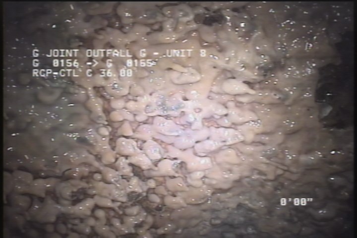Deposits Attached Grease, 2 %of cross sectional area, from 08 to 04 o'clock, , within 8 inches of joint: YES, Start