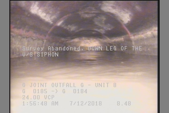 Survey Abandoned - DOWN LEG OF THE U/S SIPHON