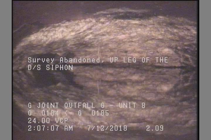 Survey Abandoned - UP LEG OF THE D/S SIPHON