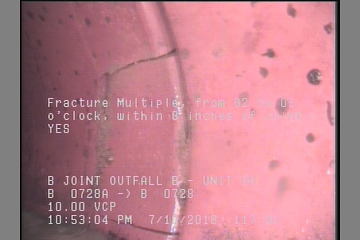 Fracture Multiple, from 02 to 05 o'clock, within 8 inches of joint: YES