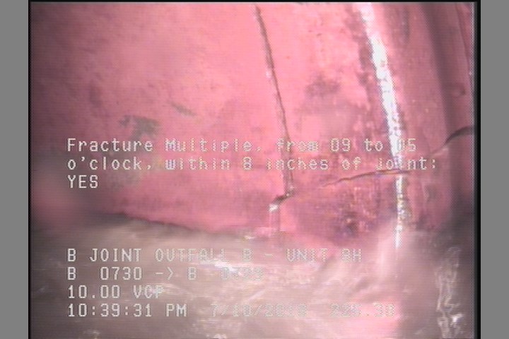 Fracture Multiple, from 09 to 05 o'clock, within 8 inches of joint: YES