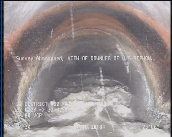 Survey Abandoned - VIEW OF DOWNLEG OF U/S SIPHON.