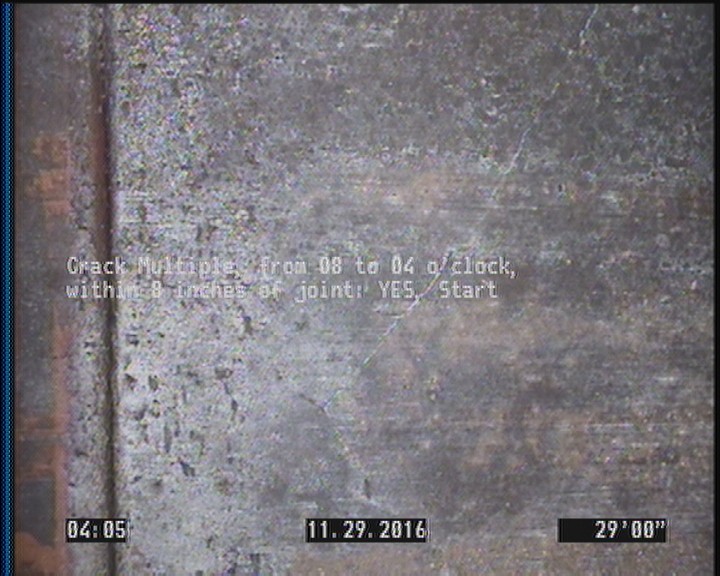 Crack Multiple, from 08 to 04 o'clock, within 8 inches of joint: YES, Start