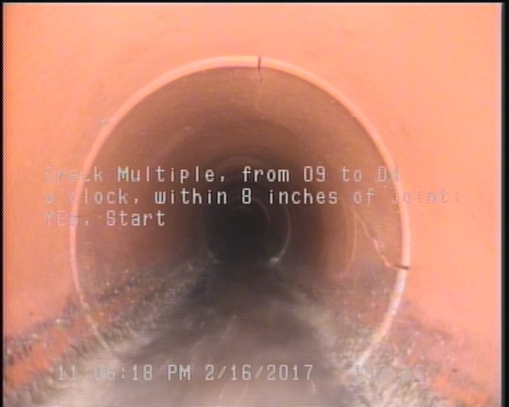 Crack Multiple, from 09 to 04 o'clock, within 8 inches of joint: YES, Start