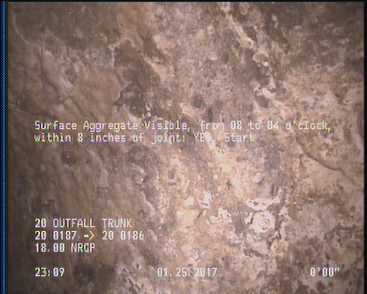 Surface Aggregate Visible, from 08 to 04 o'clock, within 8 inches of joint: YES, Start