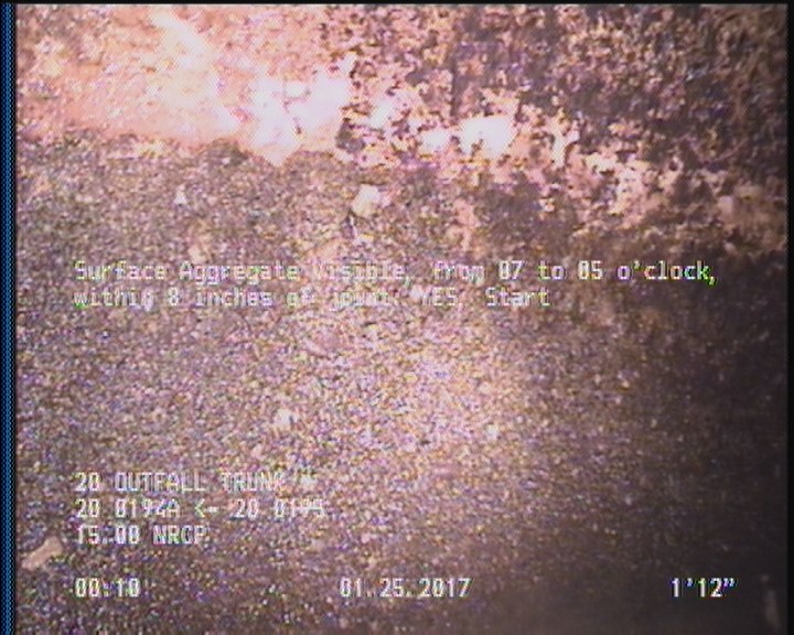 Surface Aggregate Visible, from 07 to 05 o'clock, within 8 inches of joint: YES, Start