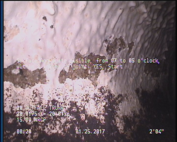 Surface Aggregate Visible, from 07 to 05 o'clock, within 8 inches of joint: YES, Start