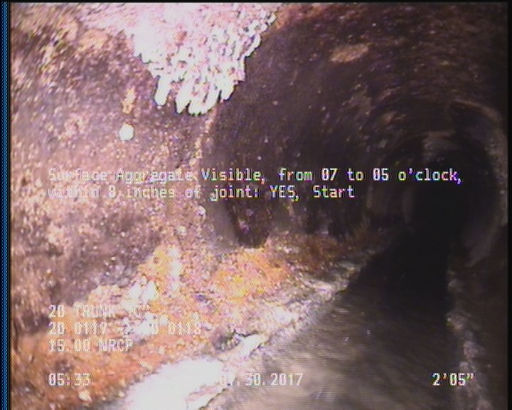 Surface Aggregate Visible, from 07 to 05 o'clock, within 8 inches of joint: YES, Start
