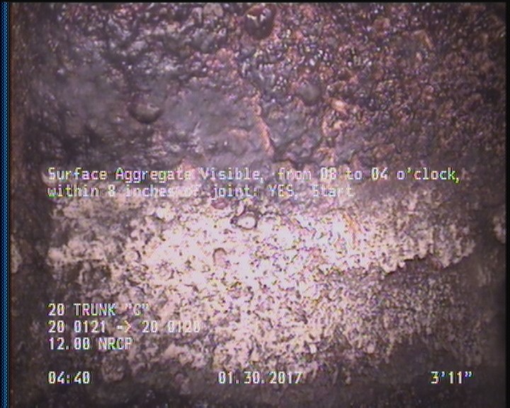 Surface Aggregate Visible, from 08 to 04 o'clock, within 8 inches of joint: YES, Start