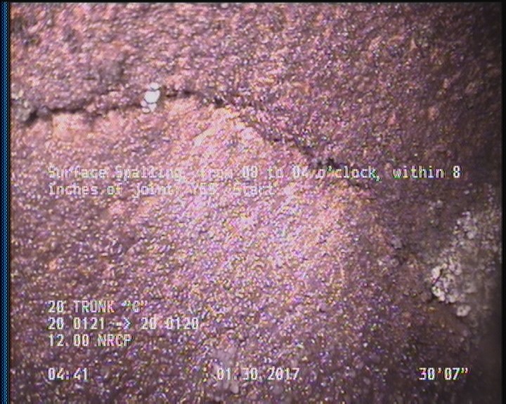 Surface Spalling, from 08 to 04 o'clock, within 8 inches of joint: YES, Start