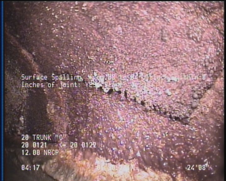 Surface Spalling, from 08 to 04 o'clock, within 8 inches of joint: YES, Start