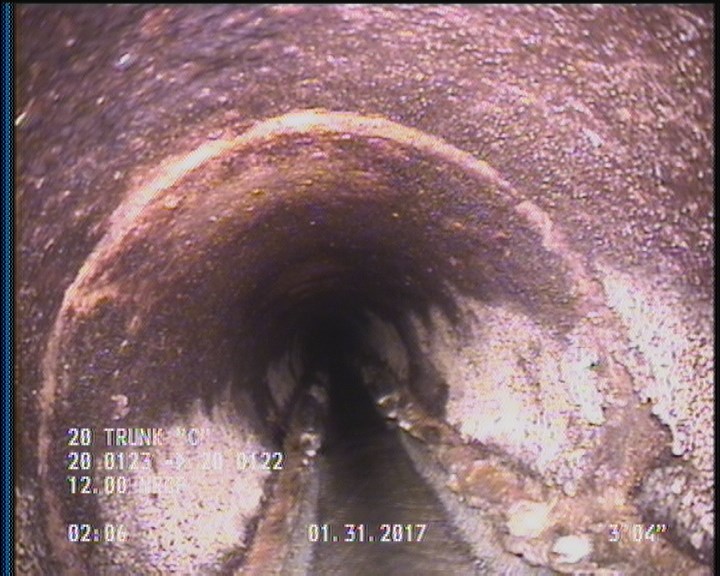 Deposits Attached Grease, 10 %of cross sectional area, from 04 to 08 o'clock, , within 8 inches of joint: YES, Start