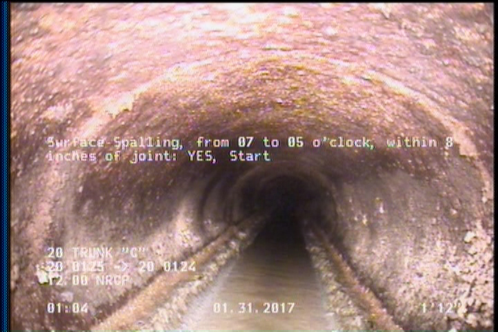 Surface Spalling, from 07 to 05 o'clock, within 8 inches of joint: YES, Start
