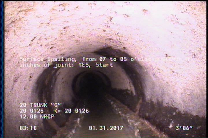 Surface Spalling, from 07 to 05 o'clock, within 8 inches of joint: YES, Start