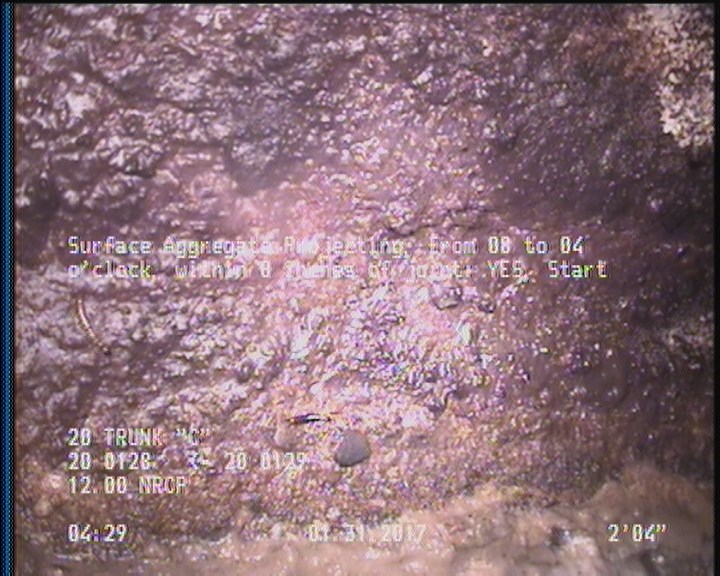 Surface Aggregate Projecting, from 08 to 04 o'clock, within 8 inches of joint: YES, Start