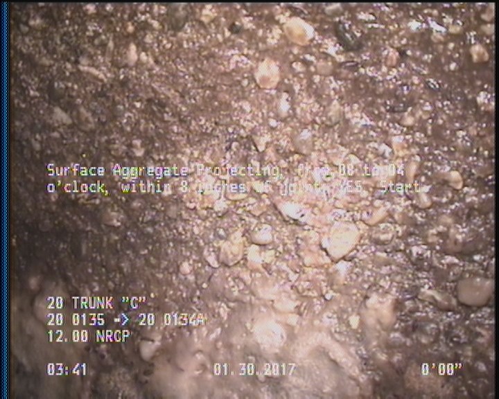 Surface Aggregate Projecting, from 08 to 04 o'clock, within 8 inches of joint: YES, Start