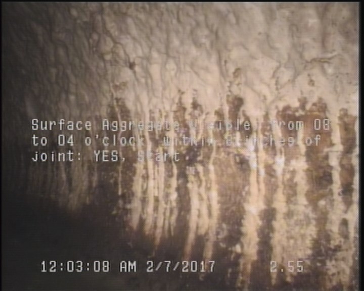 Surface Aggregate Visible, from 08 to 04 o'clock, within 8 inches of joint: YES, Start