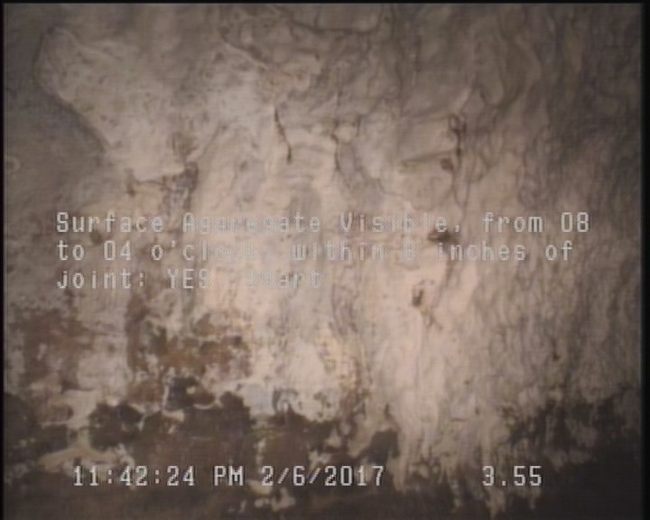 Surface Aggregate Visible, from 08 to 04 o'clock, within 8 inches of joint: YES, Start