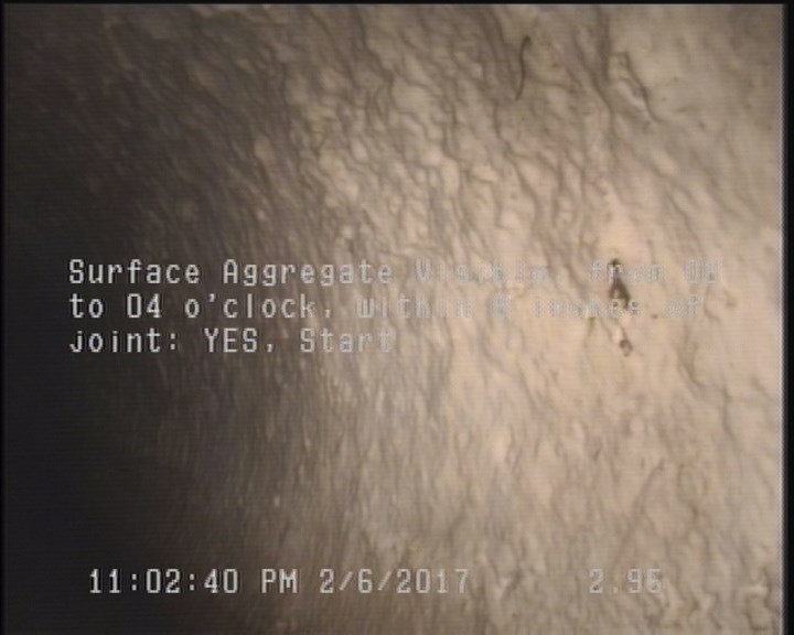 Surface Aggregate Visible, from 08 to 04 o'clock, within 8 inches of joint: YES, Start