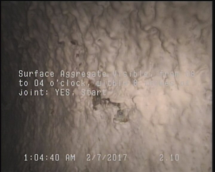 Surface Aggregate Visible, from 08 to 04 o'clock, within 8 inches of joint: YES, Start
