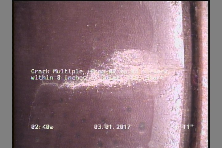 Crack Multiple, from 09 to 03 o'clock, within 8 inches of joint: YES, Start
