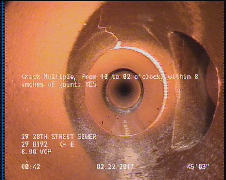 Crack Multiple, from 10 to 02 o'clock, within 8 inches of joint: YES