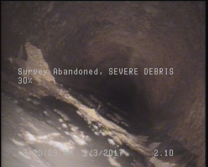 Survey Abandoned - SEVERE DEBRIS 30%