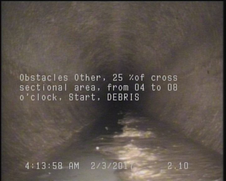 Obstacles Other, 25 %of cross sectional area, from 04 to 08 o'clock, Start - DEBRIS