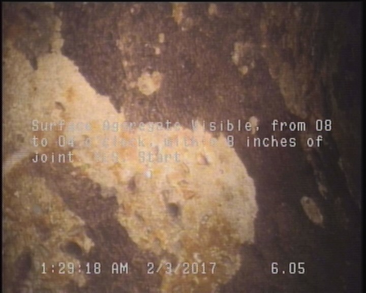 Surface Aggregate Visible, from 08 to 04 o'clock, within 8 inches of joint: YES, Start