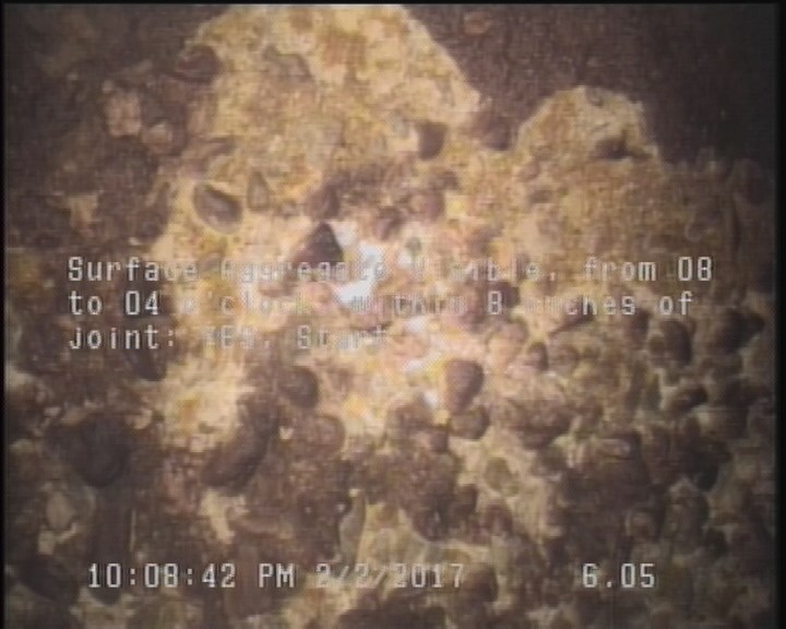 Surface Aggregate Visible, from 08 to 04 o'clock, within 8 inches of joint: YES, Start