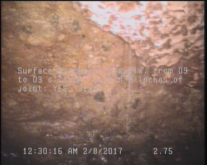 Surface Aggregate Visible, from 09 to 03 o'clock, within 8 inches of joint: YES, Start