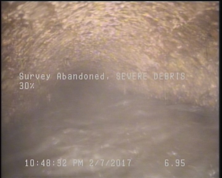 Survey Abandoned - SEVERE DEBRIS 30%