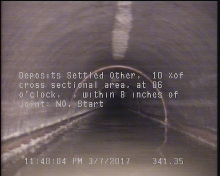 Deposits Settled Other, 10 %of cross sectional area, at 06 o'clock, , within 8 inches of joint: NO, Start