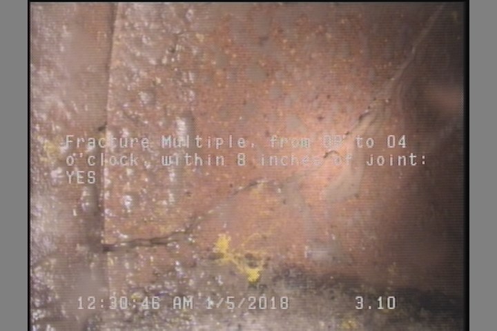 Fracture Multiple, from 08 to 04 o'clock, within 8 inches of joint: YES, Start