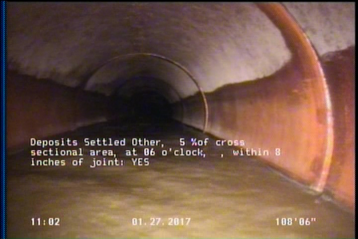 Deposits Settled Other, 5 %of cross sectional area, at 06 o'clock, , within 8 inches of joint: YES