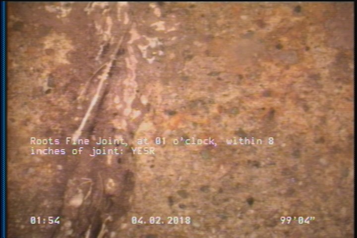 Roots Fine Joint, at 01 o'clock, within 8 inches of joint: YESR