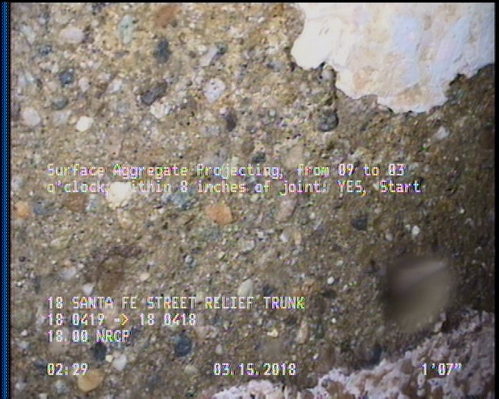 Surface Aggregate Projecting, from 09 to 03 o'clock, within 8 inches of joint: YES, Start
