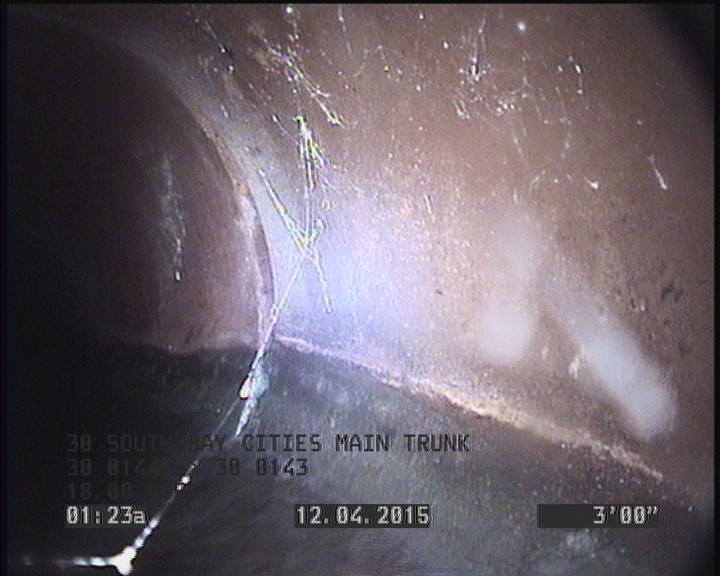 Deposits Attached Grease, 15 %of cross sectional area, from 05 to 07 o'clock, , within 8 inches of joint: YES, Start