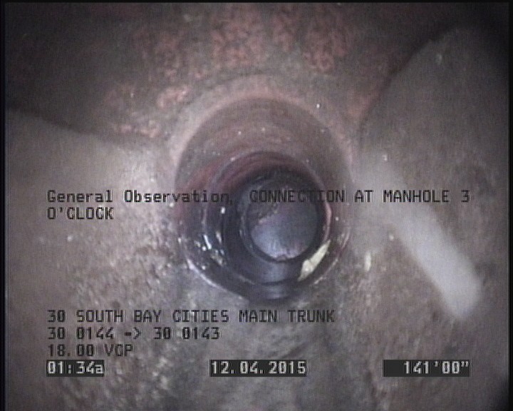 General Observation - CONNECTION AT MANHOLE 3 O'CLOCK