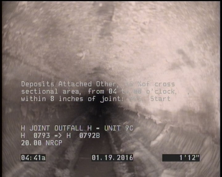Deposits Attached Other, 15 %of cross sectional area, from 04 to 08 o'clock, , within 8 inches of joint: YES, Start
