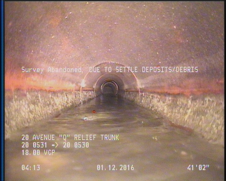 Survey Abandoned - DUE TO SETTLE DEPOSITS/DEBRIS