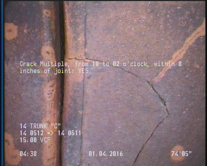 Crack Multiple, from 10 to 02 o'clock, within 8 inches of joint: YES