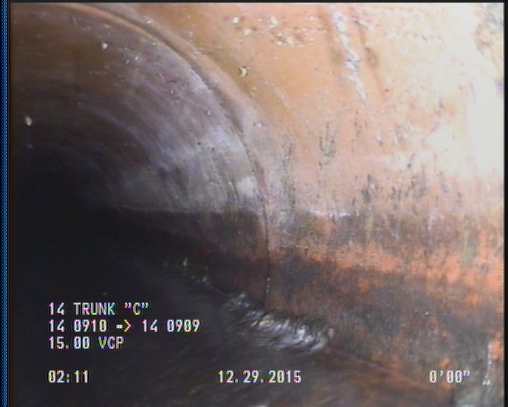 Deposits Attached Grease, 5 %of cross sectional area, from 04 to 08 o'clock, , within 8 inches of joint: YES, Start